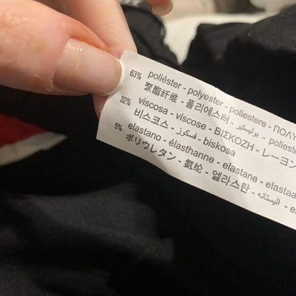 zara 4661/261/800 black red white leggings trousers pants small High Rise - Picture 8 of 8